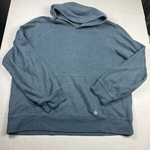 Outerknown Mens Terry Hoodie Heathered Blue Casual Relaxed Outdoor Pullover XXL